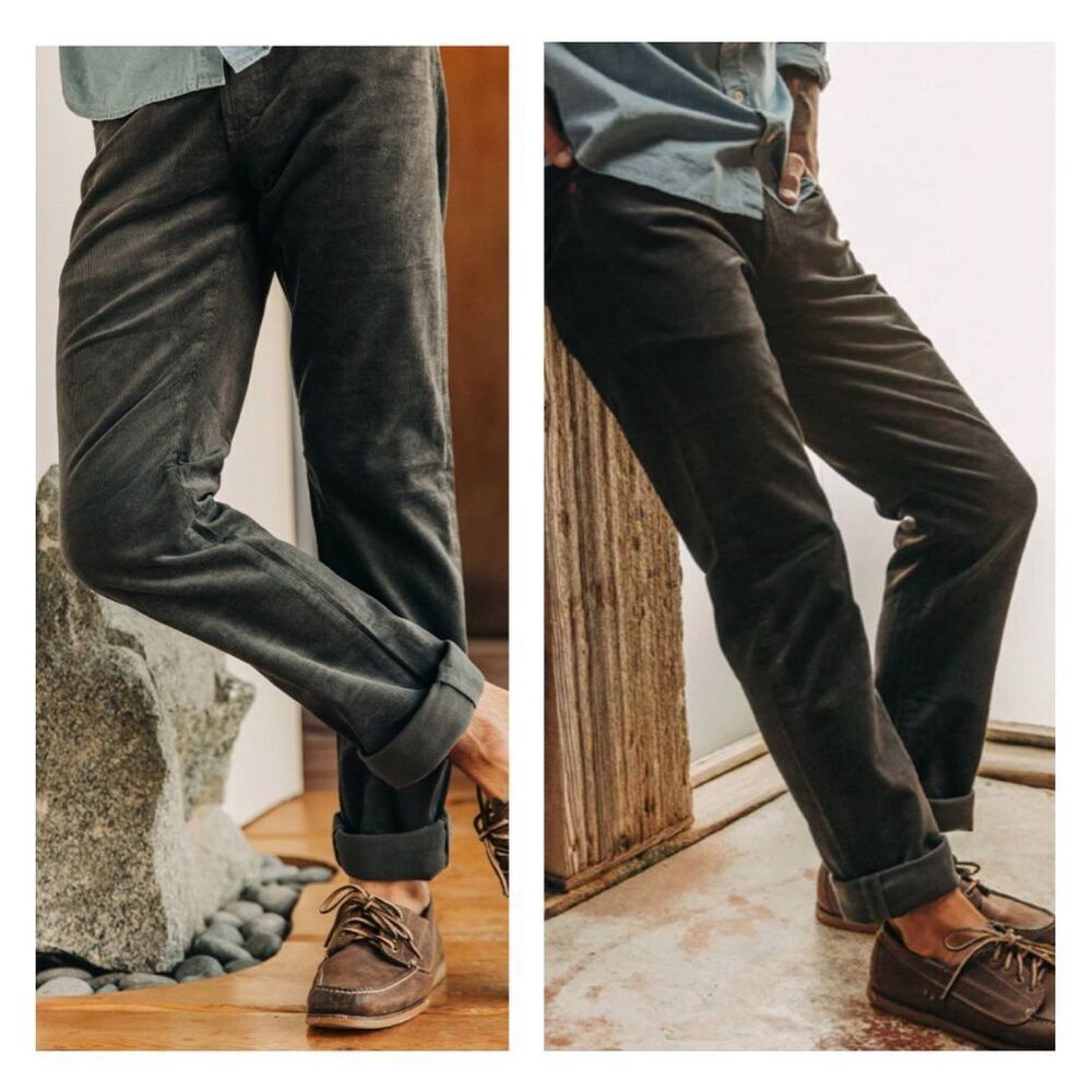 Taylor Stitch The Slim All Day in coal‎ gray cord mens 28 NEW